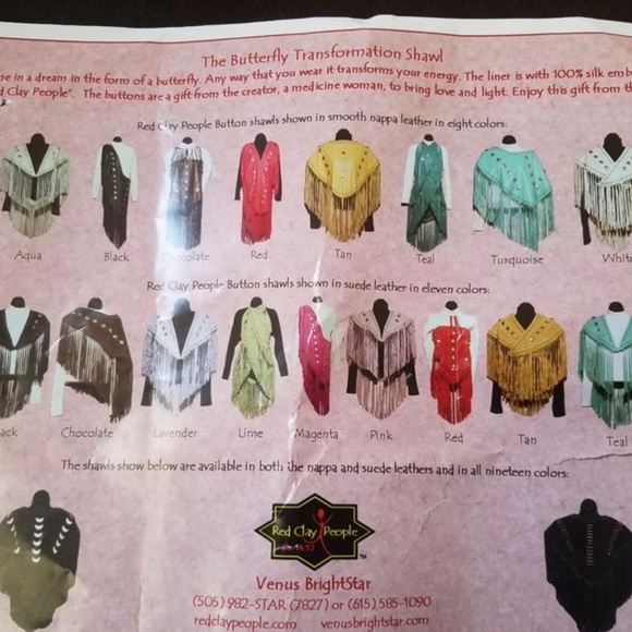 Native American Suede Beaded Shawl by Red Clay People, Butterfly Transformation - Picture 15 of 16